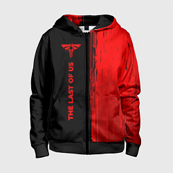 Толстовка на молнии детская The Last Of Us - red gradient по-вертикали, цвет: 3D-черный