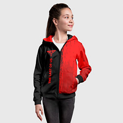 Толстовка на молнии детская The Last Of Us - red gradient по-вертикали, цвет: 3D-черный — фото 2