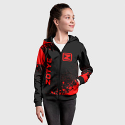 Толстовка на молнии детская Zotye - red gradient вертикально, цвет: 3D-черный — фото 2