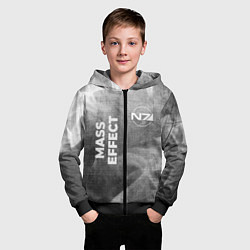 Толстовка на молнии детская Mass Effect - grey gradient вертикально, цвет: 3D-черный — фото 2