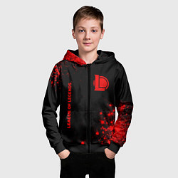 Толстовка на молнии детская League of Legends - red gradient вертикально, цвет: 3D-черный — фото 2