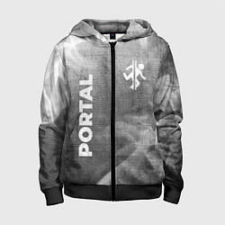 Детская толстовка на молнии Portal - grey gradient вертикально