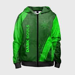Толстовка на молнии детская Dark Souls - green gradient вертикально, цвет: 3D-черный
