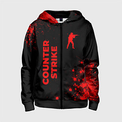 Толстовка на молнии детская Counter Strike - red gradient вертикально, цвет: 3D-черный