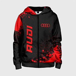 Толстовка на молнии детская Audi - red gradient вертикально, цвет: 3D-черный