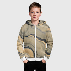 Толстовка на молнии детская Песочный мрамор, цвет: 3D-белый — фото 2