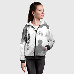 Толстовка на молнии детская Citroen - white gradient вертикально, цвет: 3D-черный — фото 2