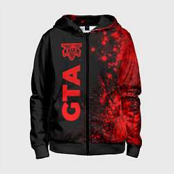 Детская толстовка на молнии GTA - red gradient по-вертикали