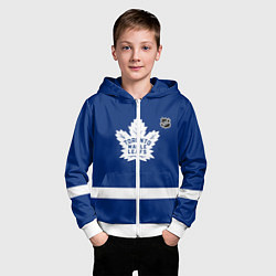 Толстовка на молнии детская Торонто Мейпл Лифс хоккей, цвет: 3D-белый — фото 2
