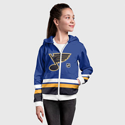 Толстовка на молнии детская Сент Луис Блюз хоккей, цвет: 3D-белый — фото 2