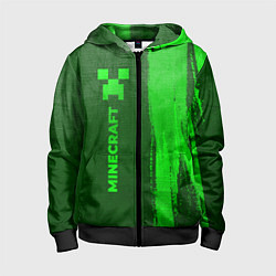 Детская толстовка на молнии Minecraft - green gradient по-вертикали