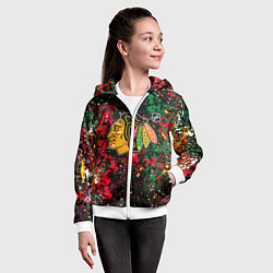 Толстовка на молнии детская Chicago Blackhawks NHL black, цвет: 3D-белый — фото 2