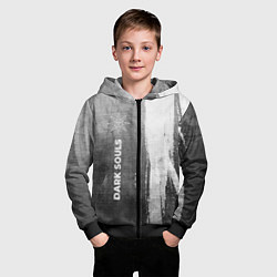 Толстовка на молнии детская Dark Souls - grey gradient по-вертикали, цвет: 3D-черный — фото 2