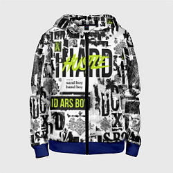 Толстовка на молнии детская Pattern with inscriptions hustle sand boy, цвет: 3D-синий