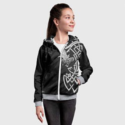 Толстовка на молнии детская Верные спутники Одина, цвет: 3D-меланж — фото 2