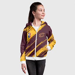 Толстовка на молнии детская Кливленд Кавальерс - команда НБА, цвет: 3D-белый — фото 2