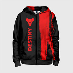 Детская толстовка на молнии Destiny - red gradient по-вертикали