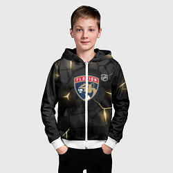 Толстовка на молнии детская Флорида Пантерз - НХЛ хоккей, цвет: 3D-белый — фото 2