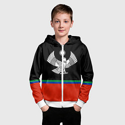 Толстовка на молнии детская Дагестан цвета, цвет: 3D-белый — фото 2