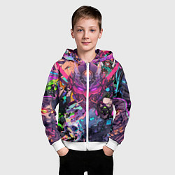 Толстовка на молнии детская Стиль Cyberpunk, цвет: 3D-белый — фото 2
