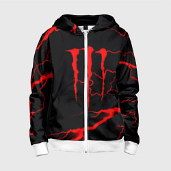 Толстовка на молнии детская Monster energy storm red, цвет: 3D-белый