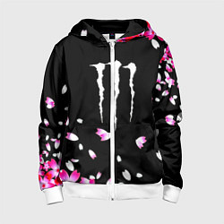Толстовка на молнии детская Monster energy sakura, цвет: 3D-белый