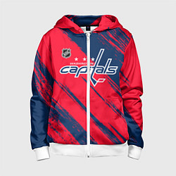 Детская толстовка на молнии Вашингтон Кэпиталз - бырзги красок