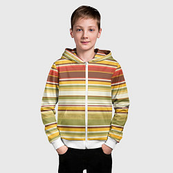 Толстовка на молнии детская Горизонтальные полосы, цвет: 3D-белый — фото 2