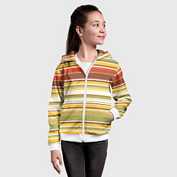 Толстовка на молнии детская Горизонтальные полосы, цвет: 3D-белый — фото 2