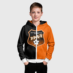 Толстовка на молнии детская ФК Урал - оранжево черные, цвет: 3D-белый — фото 2