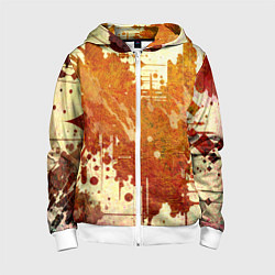 Толстовка на молнии детская Абстракция - sunspot, цвет: 3D-белый
