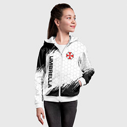 Толстовка на молнии детская Амбрелла - белые соты, цвет: 3D-белый — фото 2