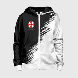 Детская толстовка на молнии Umbrella Corp - black and white