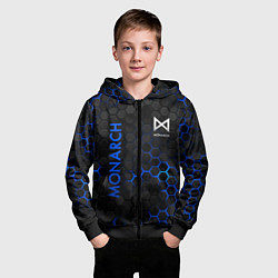 Толстовка на молнии детская Мехагодзилла синий, цвет: 3D-черный — фото 2