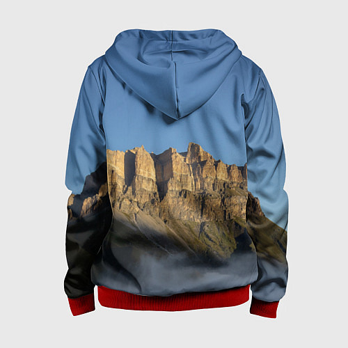 Детская толстовка на молнии Гора Метиген / 3D-Красный – фото 2