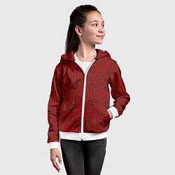 Толстовка на молнии детская Традиционный орнамент славян, цвет: 3D-белый — фото 2