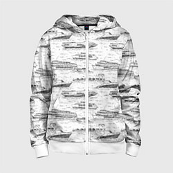 Толстовка на молнии детская Корабли на Неве, цвет: 3D-белый