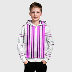 Толстовка на молнии детская Neon pink, цвет: 3D-белый — фото 2