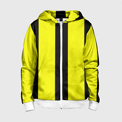 Детская толстовка на молнии Color yellow black line