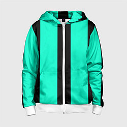 Детская толстовка на молнии Color light blue white line
