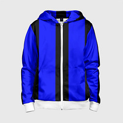 Детская толстовка на молнии Color blue black stripes