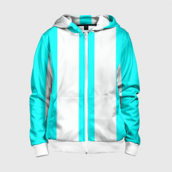 Детская толстовка на молнии Color light blue white lines