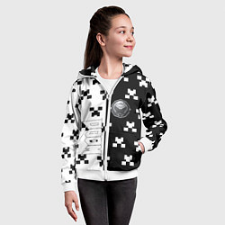 Толстовка на молнии детская Doom x minecraft pattern, цвет: 3D-белый — фото 2