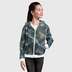 Толстовка на молнии детская Ледяной камуфляж, цвет: 3D-белый — фото 2