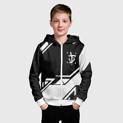 Толстовка на молнии детская Doom geometry black, цвет: 3D-белый — фото 2