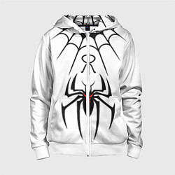 Детская толстовка на молнии Паук на белом - the web of Fate