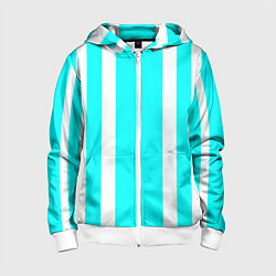 Детская толстовка на молнии Color blue white stripes
