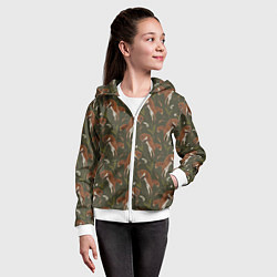 Толстовка на молнии детская Лисы в подснежниках, цвет: 3D-белый — фото 2