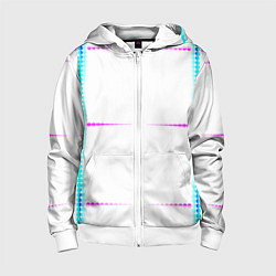 Детская толстовка на молнии Color white blue pink stripes