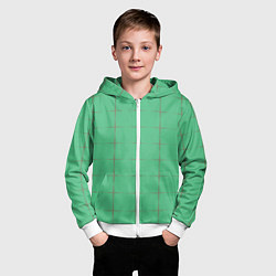 Толстовка на молнии детская Color green stripes, цвет: 3D-белый — фото 2